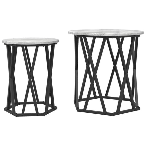 Kaffeebord 2 pcs Grå Sonoma Konstruerat trä och stål