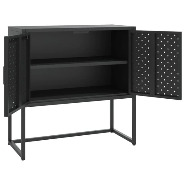 Skänk svart 75x35x75 cm stål