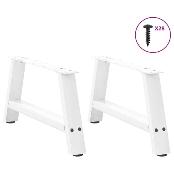 Soffbordsben A-formade 2 st vita 60x(30-31) cm stål