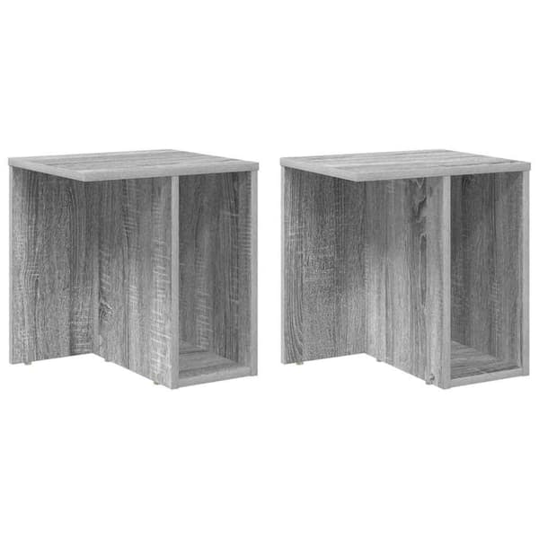 Sidobord 2 pcs Grå Sonoma 37 x 32 x 40 cm Konstruerat trä