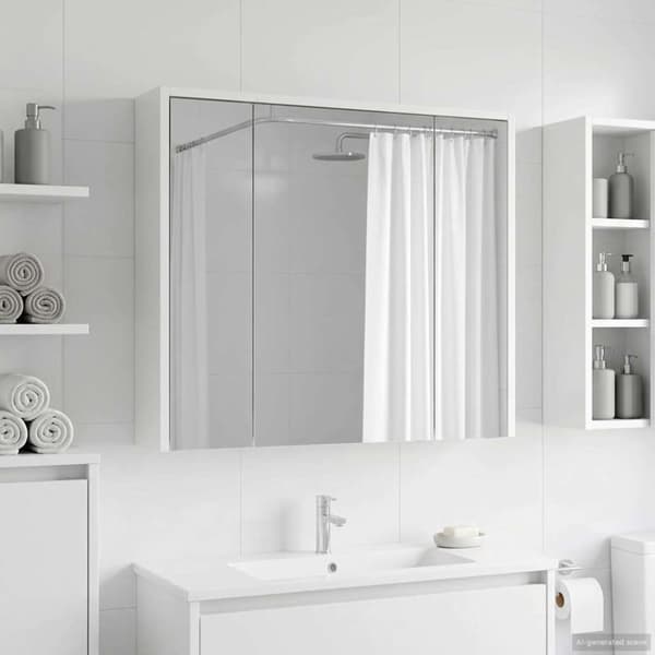Badrumsspegelskåp Vit 73,5 x 16 x 62,5 cm Konstruerat trä