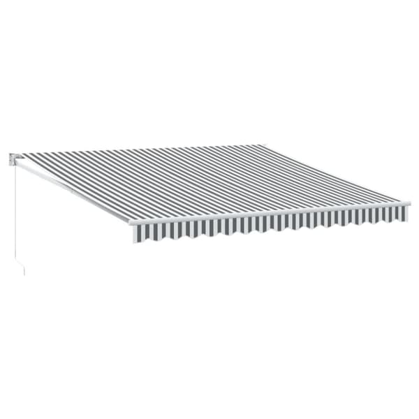 Markis infällbar antracit och vit 4x3 m tyg&aluminium