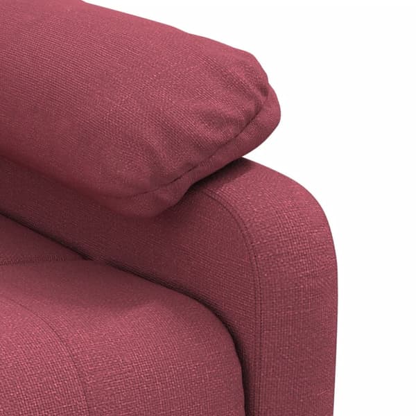 Elektrisk massagefåtölj vinröd tyg