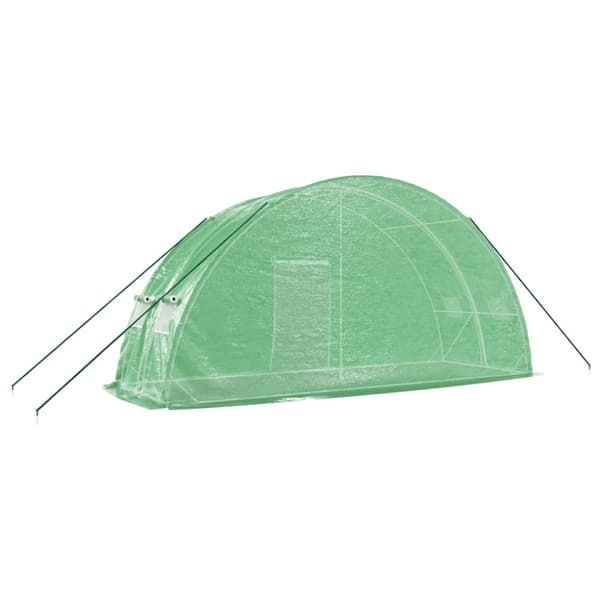 Växthus med stålram grön 12 m² 6x2x2,85 m