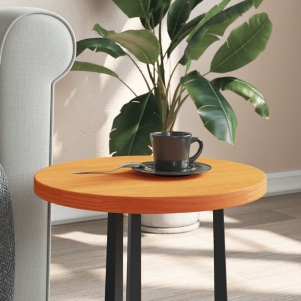Bordsskiva rund vaxad brun Ø40x2,5 cm massiv furu