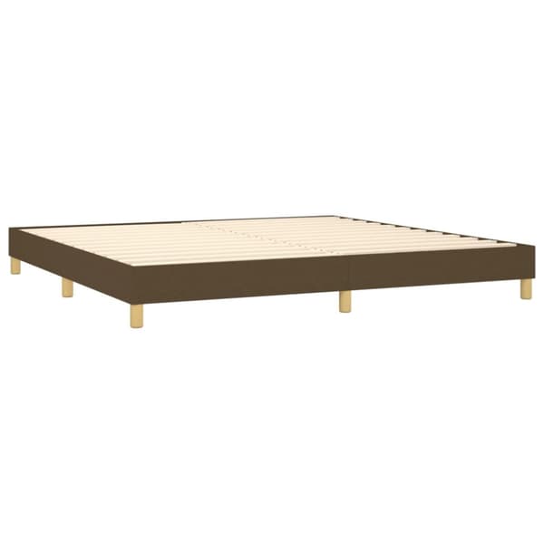Ramsäng med madrass mörkbrun 200x200 cm tyg