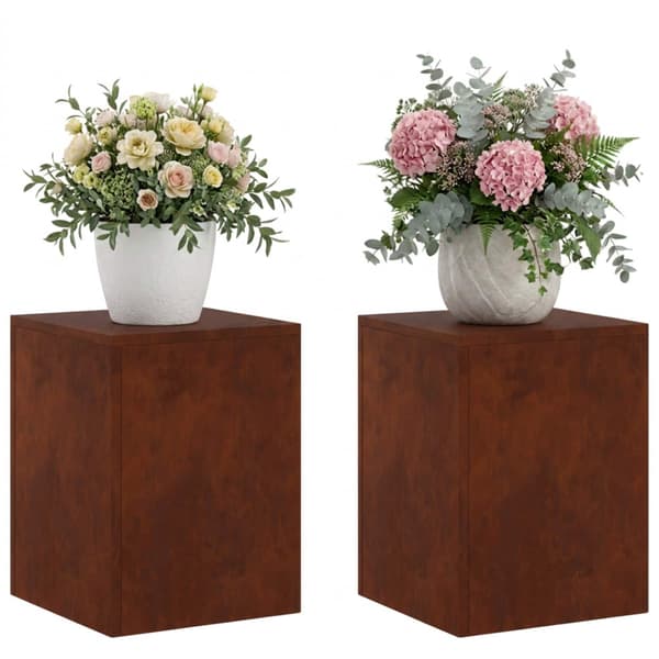 Växtställ 2 pcs Rostig 30 x 30 x 40 cm Väderbeständig stål