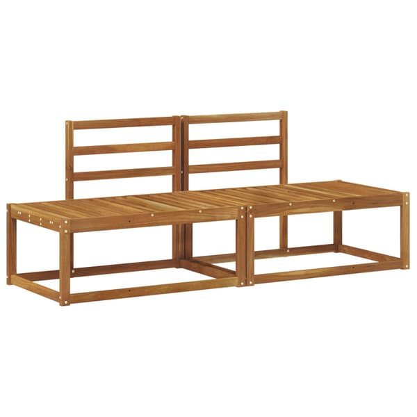 Modulsoffa utomhus 2 Stycke Naturfärg 182,5 x 63 x 73 cm