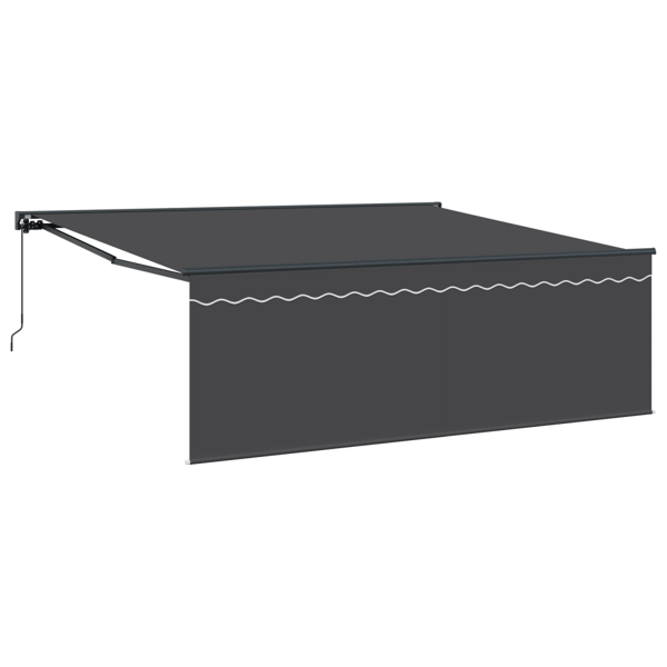 Markisram Gul och Vit 350 x 250 cm Polyester med PU-beläggning