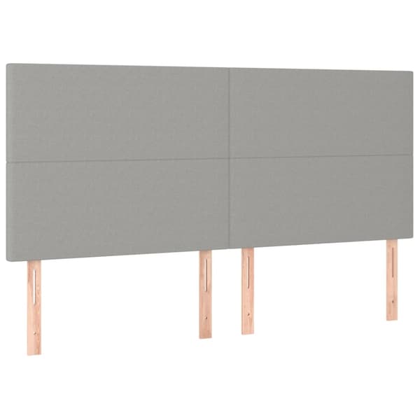 Ramsäng med madrass & LED ljusgrå 180x200 cm tyg