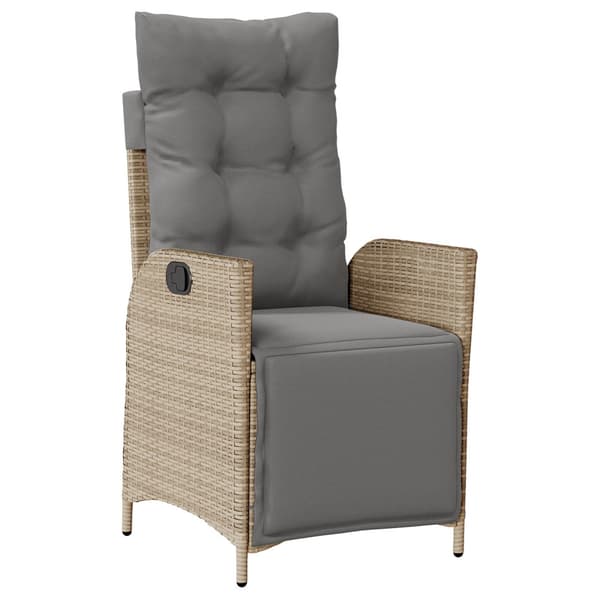 Trädgårdsmöbelset med kudde 9 pcs Beige konstrotting