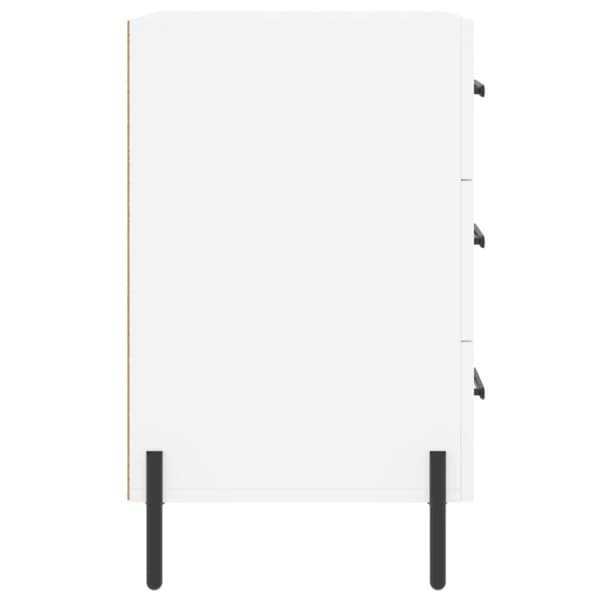 Sängbord vit 40x40x66 cm konstruerat trä