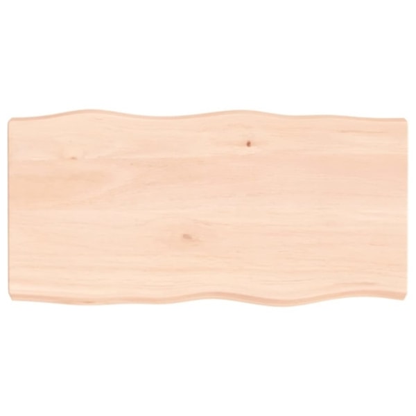 Bordsskiva 80x40x(2-6) cm obehandlad massiv ek levande kant