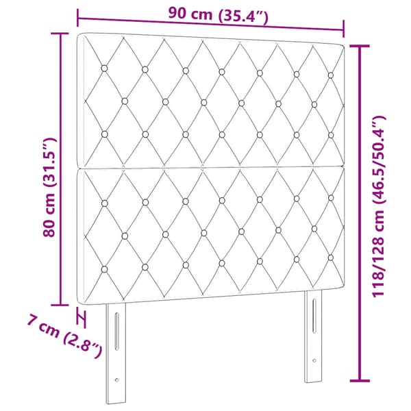 Huvudgavel Mörkgrön 90 cm Sammet