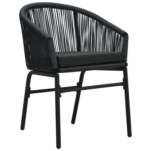 Trädgårdsmöbelset 5 pcs Svart Pulverlackerat stål