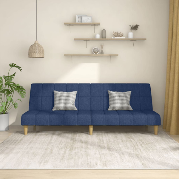 Bäddsoffa 2-sits blå tyg