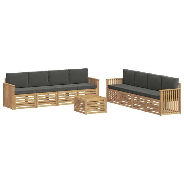 Soffgrupper 9 pcs Vit och antracit 59 x 59 x 37 cm Polyester