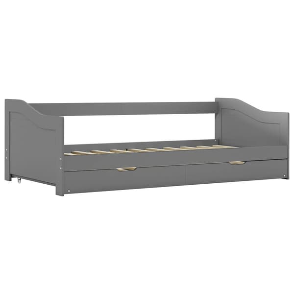 Bäddsoffa ram utan madrass grå 90x200 cm