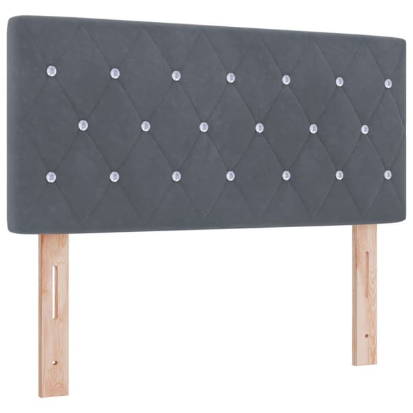 Kontinentalsäng med madrass Mörkgrå 90 x 190 cm Sammet
