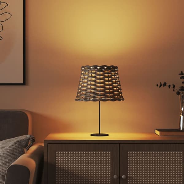 Lampskärm brun Ø20x15 cm korgmaterial