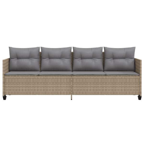 Solsäng med dynor beige konstrotting