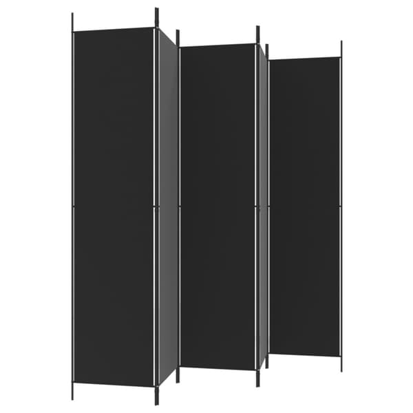 Rumsavdelare 5 paneler svart 250x220 cm tyg