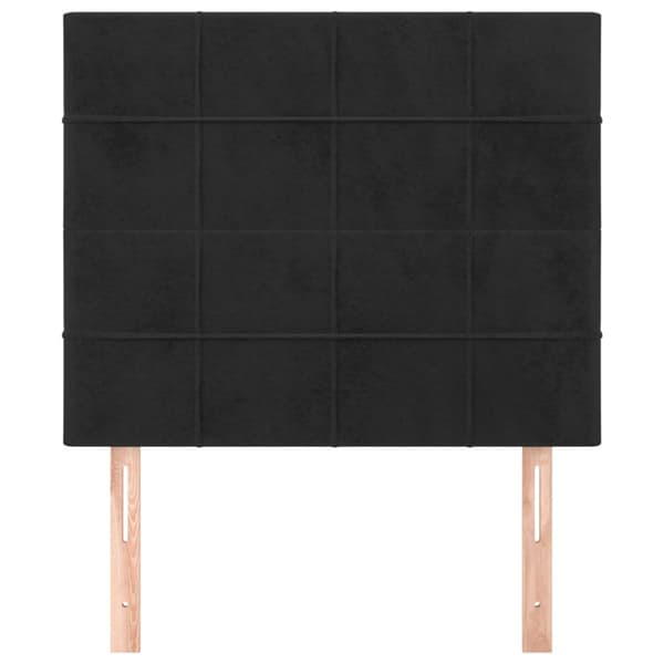 Sänggavel svart 100x5x118/128 cm sammet