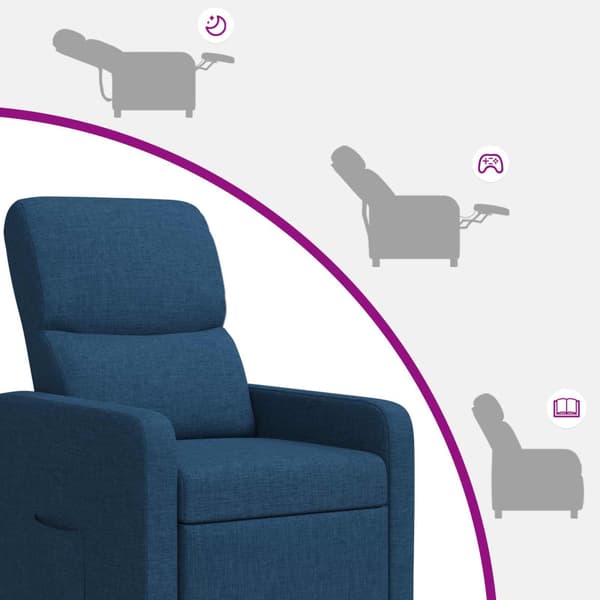 Recliner Blå Tyg
