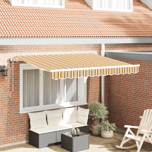 Utfällbar markis Gul 350 x 200 cm tyg