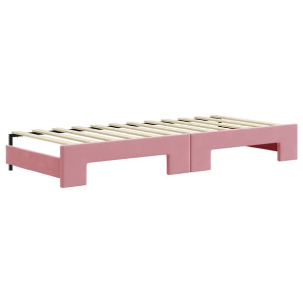 Dagbädd utdragbar rosa 80x200 cm sammet
