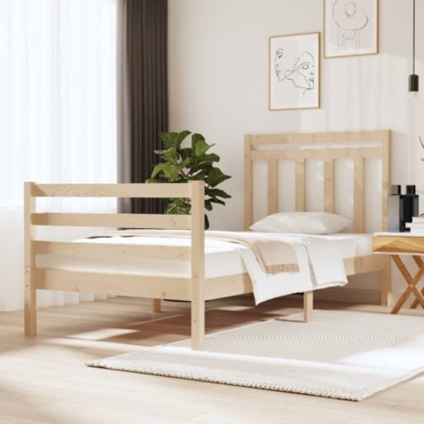 Sängram massivt trä 90x190 cm