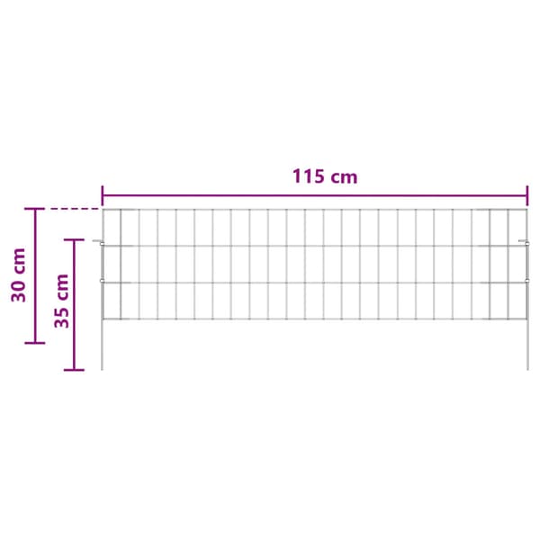 Trädgårdsstängsel med pålar 48 pcs 115 x 30 cm Mesh Silver