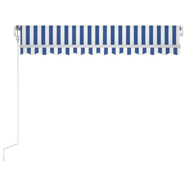 Automatisk markis 300x250 cm blå och vit