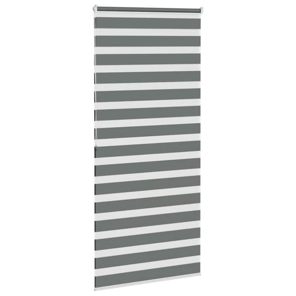 Rullgardin zebra mörkgrå 115x200 cm tyg bredd 110,9cm polyester