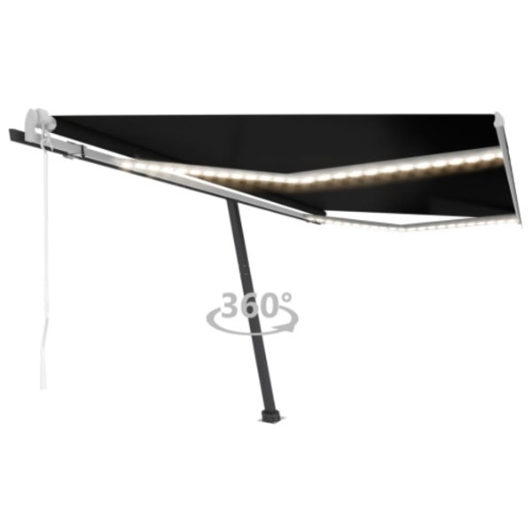 Automatisk markis med vindsensor & LED 400x300 cm antracit