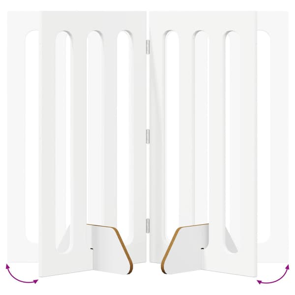 Fällbar husdjursgrind 4 pcs Vit 201 x 38 x 90 cm