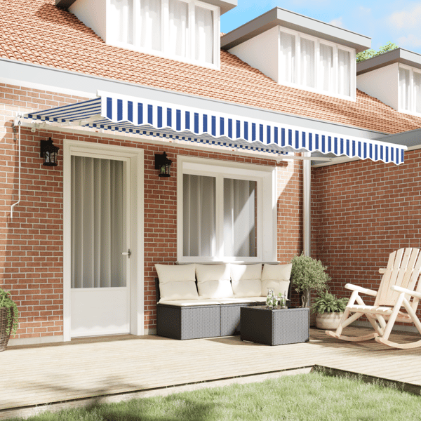 Utfällbar markis Blå 350 x 200 cm tyg