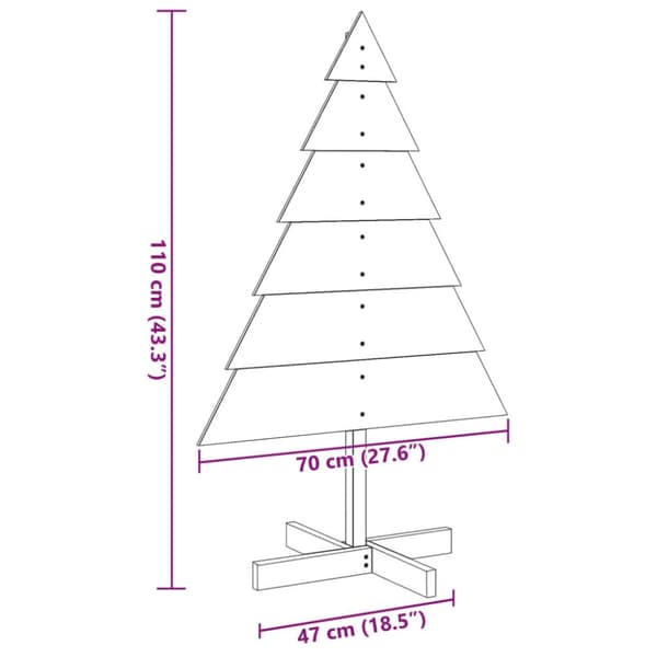 Julgran trä 110 cm massivt trä