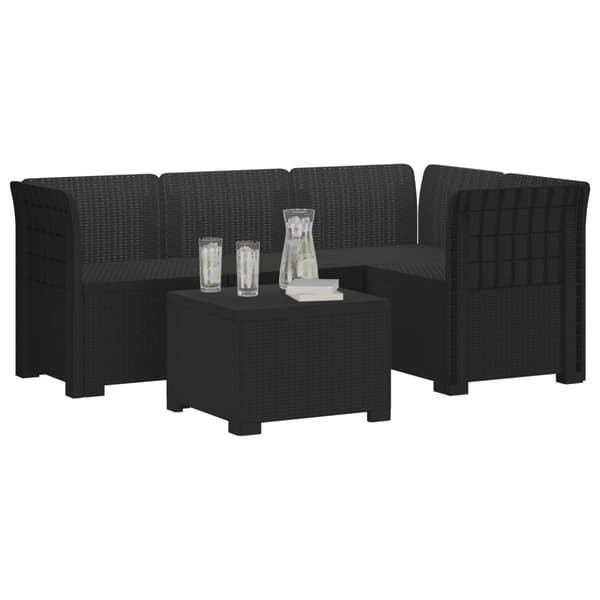 4-sits Trädgårdsoffa Rattan Look PP Antracit