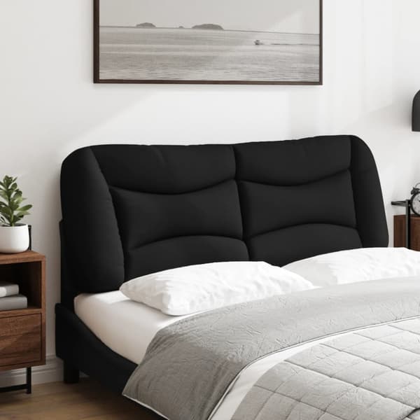 Headboard Cushion "Hvar" Black 140 cm Fabric