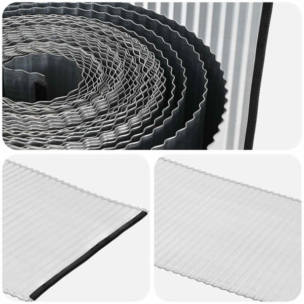 vidaxl Kant för gräsmatta 5 m x 15 cm Galvaniserat stål Silver