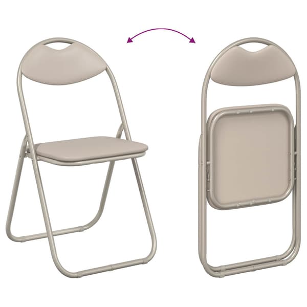 Fällstol 2 pcs Sand 48 x 43,5 x 81 cm Konstläder