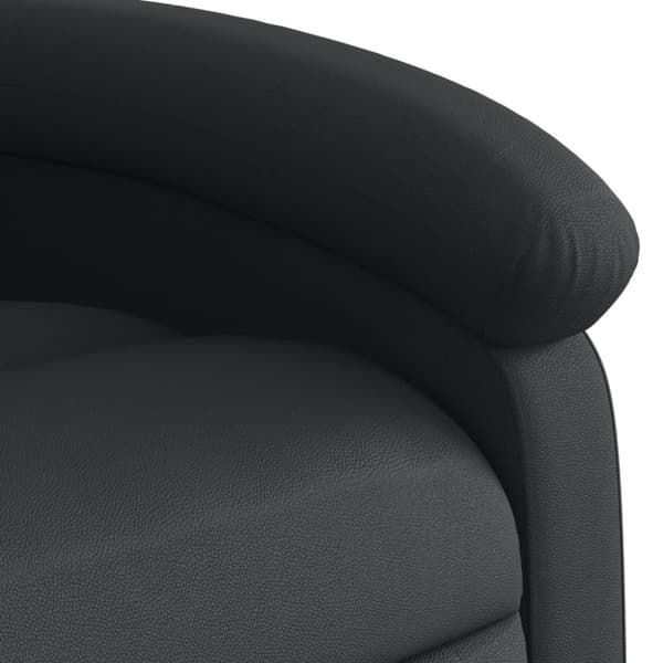 Massagefåtölj svart äkta läder