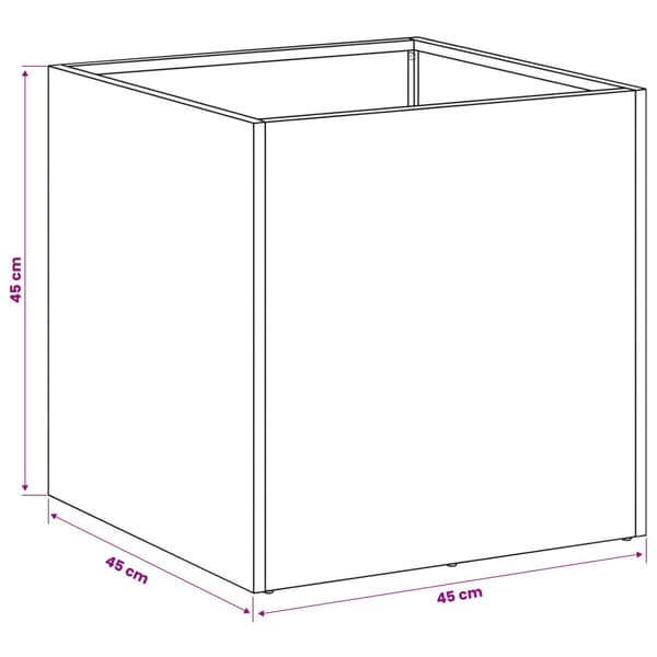 Trädgårdsplanterare 2 st Silver 45 x 45 x 45 cm Rostfritt stål