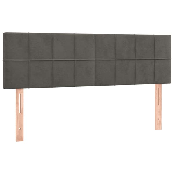 Ramsäng med madrass mörkgrå 140x190 cm sammet