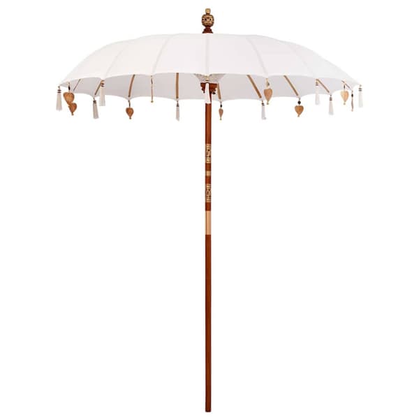 Balinesisk Parasol Kräm 190 x 190 x 260 cm Bomull