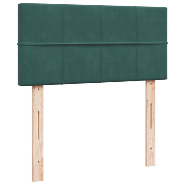 Ramsäng med madrass mörkgrön 90x200 cm sammet