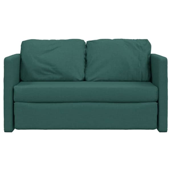 Golvbäddsoffa 2-i-1 mörkgrön 112x174x55 cm tyg