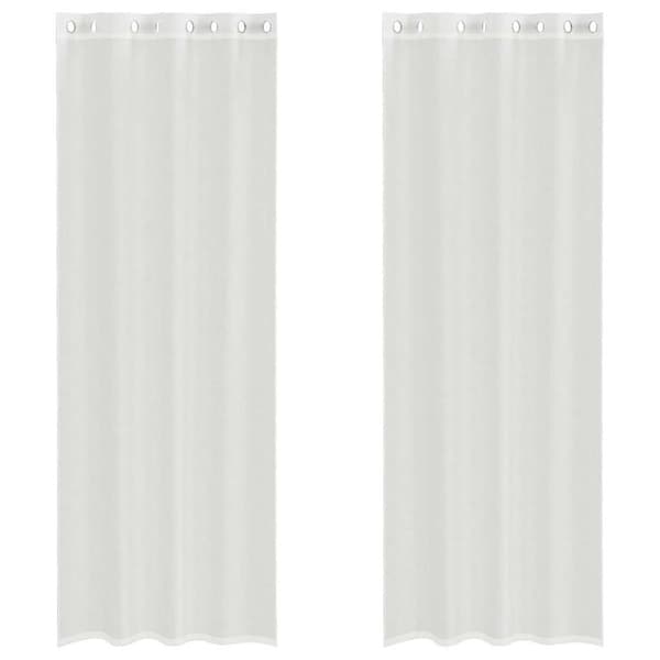 Voile gardiner med genomföringar 2 st vit