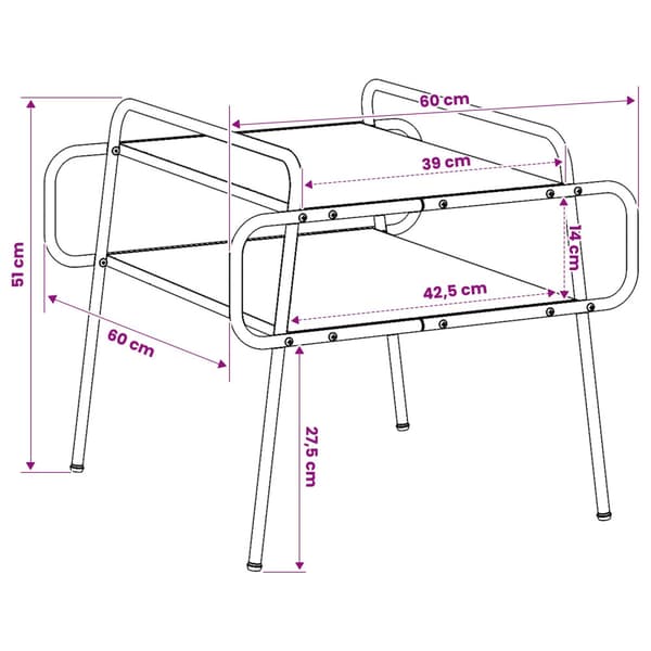 Kaffeebord Artisan-ek 60 x 60 x 51 cm Konstruerat trä